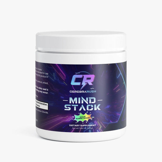 CerebraRush Mind Stack | Gamer Focus Supplement – Sour Gummi Worm