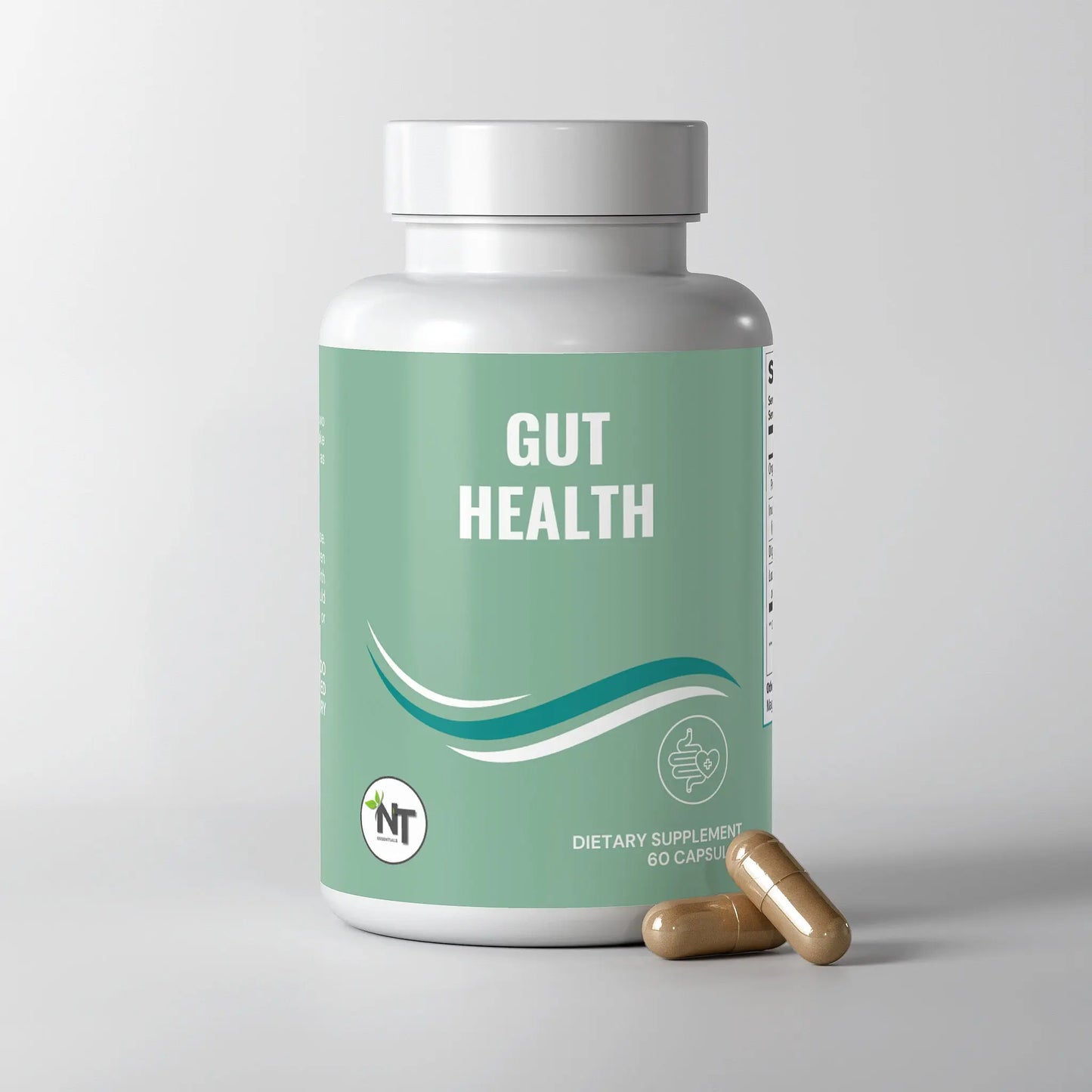 Gut Health Capsules bottle with capsules for digestive support
