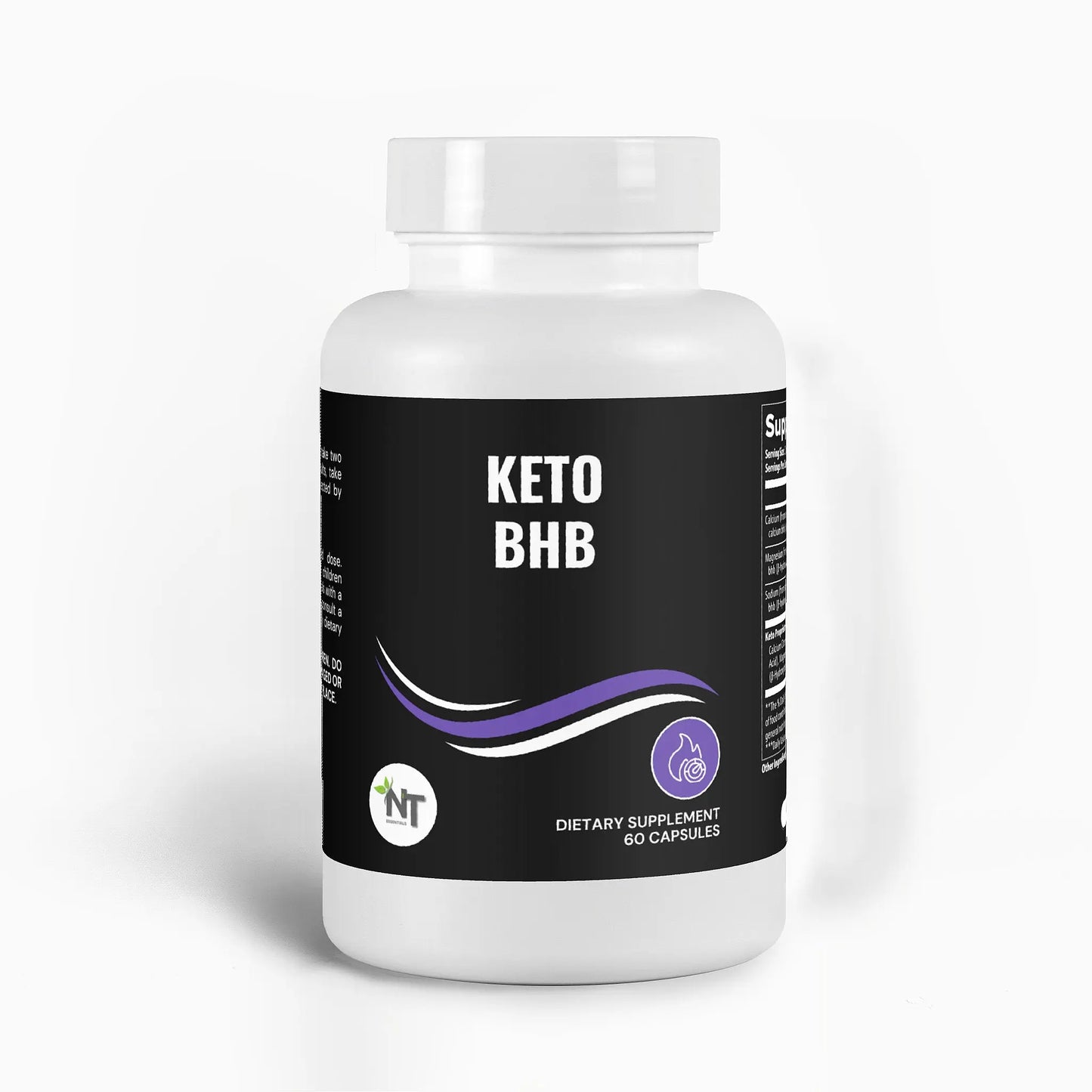 Keto BHB dietary supplement with 60 capsules.