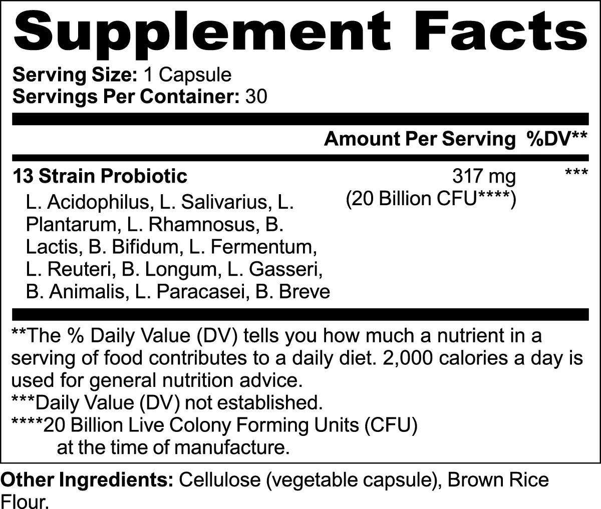 Probiotic 20 Billion Nutrition Tribune