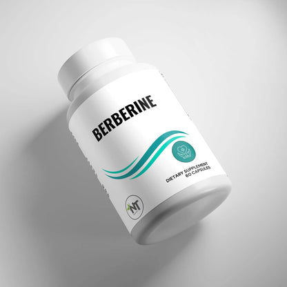 Berberine Capsules bottle side view dietary supplement for blood sugar support
