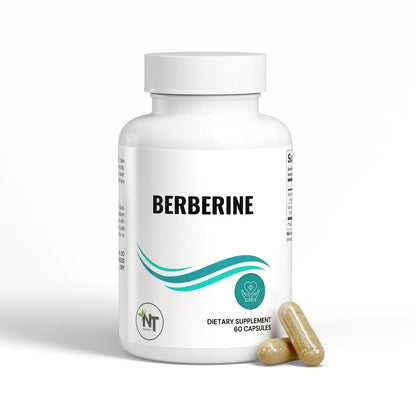 Berberine Capsules bottle with capsules for blood sugar and metabolic support