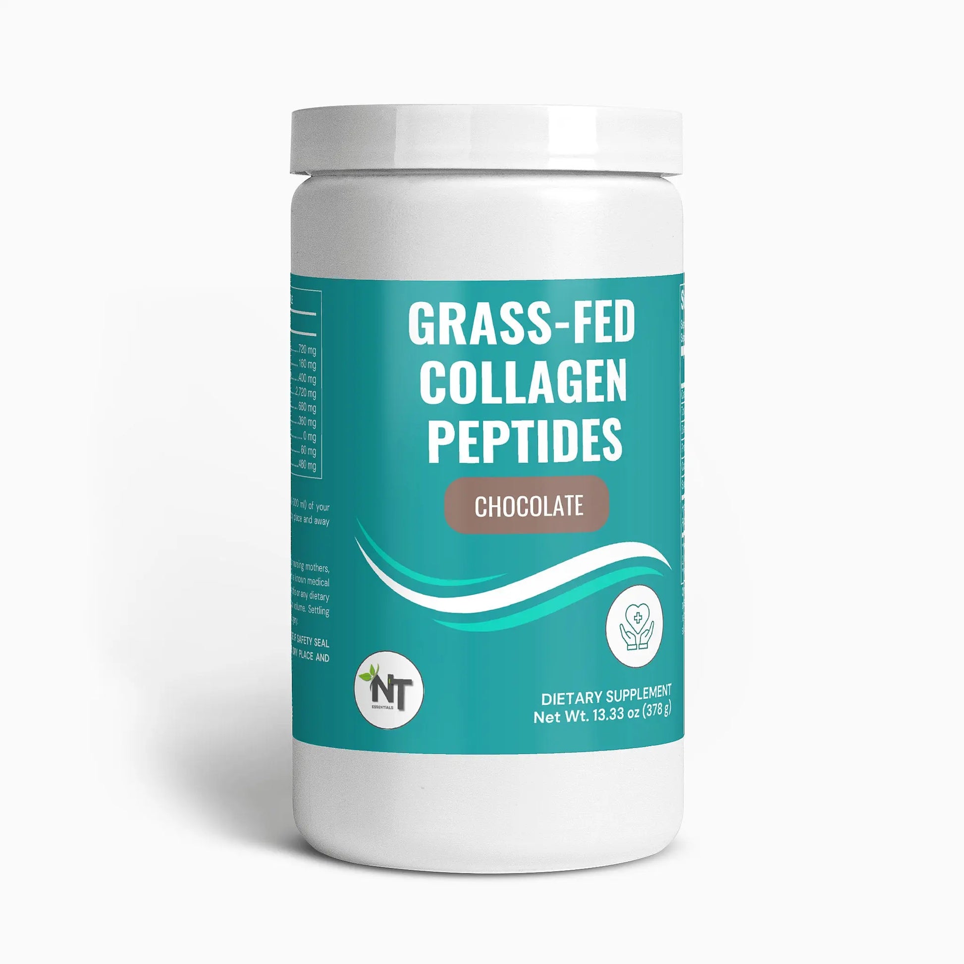 Grass Fed Collagen Powder Chocolate angled product view - Nutrition Tribune