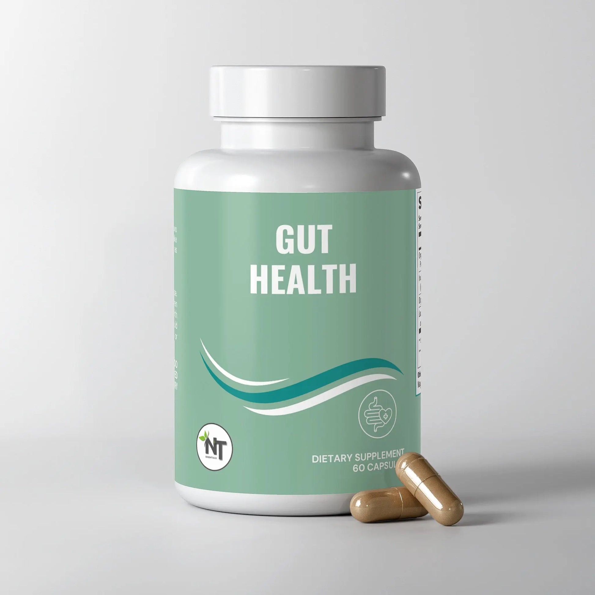 Gut Health Capsules bottle with capsules for digestive support