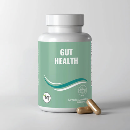 Gut Health Capsules bottle with capsules for digestive support