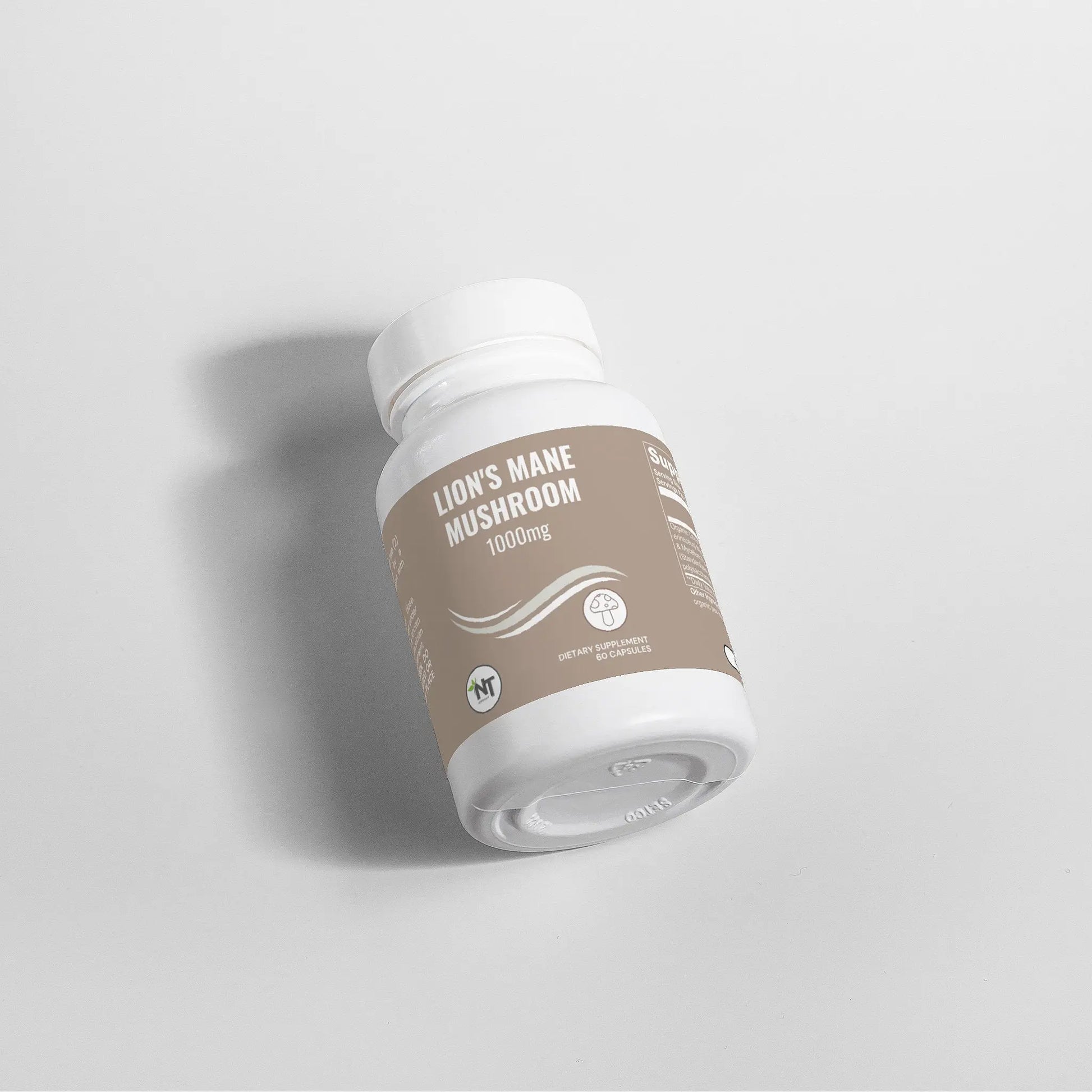 Lion's Mane Mushroom Capsules 1000mg bottle - dietary supplement packaging image.